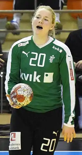 Rikke Poulsen en 2015sous le maillot du Danemark.