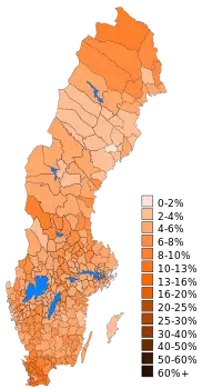 Carte des résultats des autres partis (dont les SD).