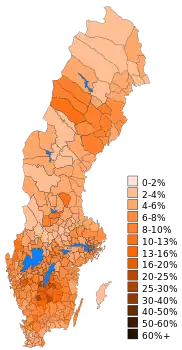 Carte des résultats du Parti chrétien-démocrate.