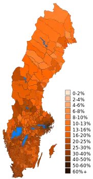 Carte des résultats des Modérés.