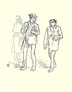 Félix Régamey, Rimbaud et Verlaine dans une rue de Londres (1872), localisation inconnue.
