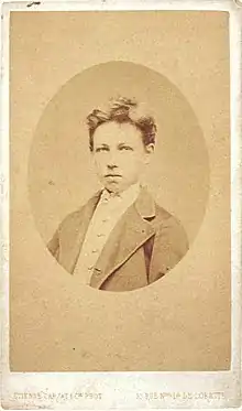Rimbaud en 1870 ou 1871, photo-carte de visite, musée Arthur Rimbaud
