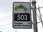 Panneau du service de Taxibus de la ville de Rimouski
