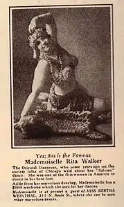 Blue Book, publicité pour la danseuse orientale Rita Walker