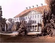 1860 château Uhyst construit en 1738-1742 par Friedrich Caspar Graf von Gersdorff.