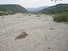 Rivière Vançon, en juillet 2004, près de la confluence avec la Durance.