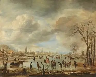Vue sur la rivière en hiver, (1630-1660)Rijksmuseum.