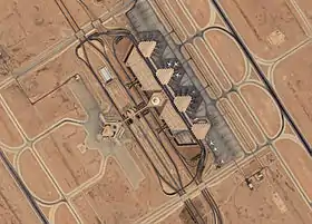 Vue satellitaire de l'aéroport du roi Khaled.