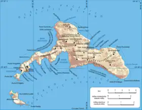 Carte de l'île Robinson Crusoé.