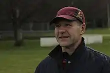 Description de l'image Rob Ackerman 2013, watching the St Pat's Silverstream 2nd XV beat Wellington College.jpg.