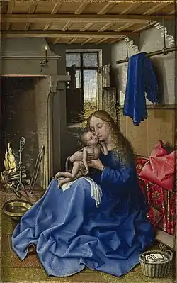 Vierge à l'enfant dans un intérieur, atelier de Robert Campin, National Gallery.