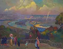 Rouen, La Seine, Vue depuis les hauteurs de Caudebec, huile sur toile, 73.7 × 92.4 cm