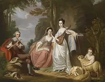 Robert Edge Pine : Group portrait of the Burdett family, 1770