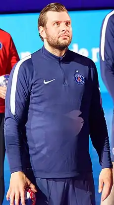 Róbert Gunnarsson pour son dernier match avec le PSG Handball, le 2 juin 2016.