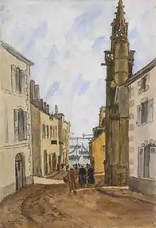 Robert Louis Antral : La rue Monte-au-Ciel à Douarnenez (musée des beaux-arts et d'archéologie de Châlons-en-Champagne)