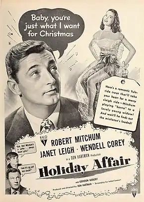 Description de l'image Robert Mitchum and Janet Leigh in 'Holiday Affair', 1949.jpg.