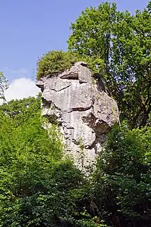 Le rocher de la Roche à l'Argent à Lives-sur-Meuse
