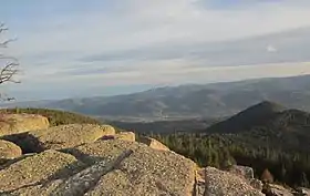 Vue depuis le sommet du rocher de Mutzig vers le sud.