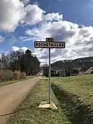 Panneau d'entrée dans Rochetaillée