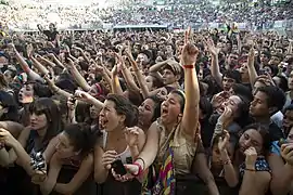Des fans lors d'un récital à Buenos Aires, Argentine