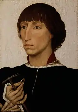 Rogier van der Weyden,Portrait de François d'Este (1450), 29,8 × 20,3 cm.