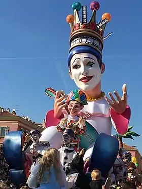 Le char du roi de l'édition 2019 du carnaval de Nice.