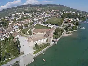 Vue aérienne du château.