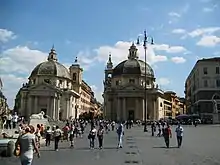 Perspectives de la Piazza del Popolo à Rome.