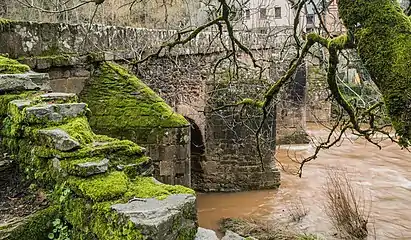 Détail des piles et des avant-becs du pont