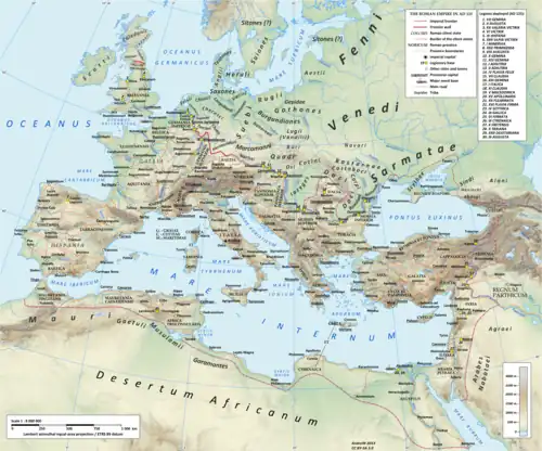 Le réseau routier de l'année 125 n. Chr.