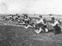 Fantassins roumains en exercice à la veille de la Première Guerre mondiale armés de Steyr-Mannlicher