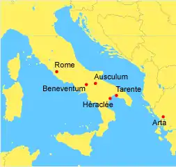 Description de l'image Rome_against_Taranto_location-fr.png.