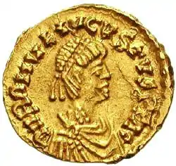 Monnaie du dernier empereur d'Occident (quoiqu'usurpateur aux yeux de Constantinople) Romulus Augustule.