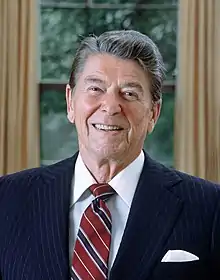 Ronald Reagan, président des États-Unis sortant