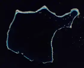 Image satellite de l'atoll de Rongelap.
