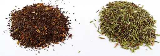 Rooibos rouge (fermenté) et rooibos vert (non fermenté)