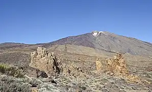 Vue des Roques de García dominés par le Teide.