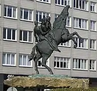 Statue du cheval Bayard à Termonde.