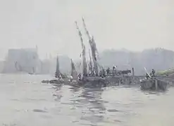 Boats in a harbour, Bateaux dans un port