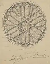 Gravure de la rosace du transept Nord.