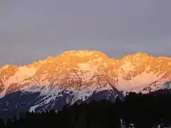 L'alpenglow sur le Catinaccio.