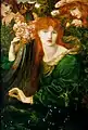 Dante Gabriel Rossetti.La Ghirlandata, modèle: Alexa Wilding , 1873, huile sur toile, 124-85 × cm, Guildhall Art Gallery (en), Londres.