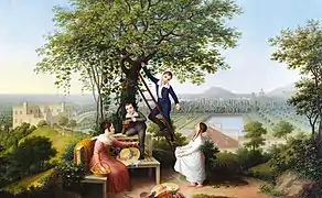 Les Fils de François IV de Modène dans le jardin du Château du Catajo Avant 1830
