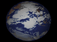 Animation de la planète Terre en rotation.