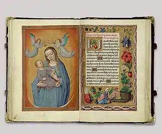 C. Vierge à l'Enfant sur un croissant de lune, f.197v du Livre de prières Rothschild. collection particulière.