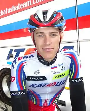 Nils Politt lors du départ de la 2e étape de l'Eurométropole Tour 2015 à Roubaix.