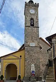 Église Notre-Dame-du-Mont-Carmel - Façade, porche et clocher.