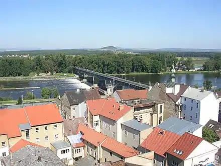 Roudnice nad Labem et le pont sur l'Elbe.