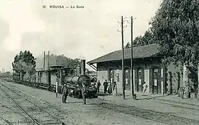 Locomotive n°127 en gare de Rouiba sur la ligne de Constantine.