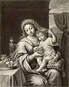 La Vierge à la grappe de raisin d'après Pierre Mignard.